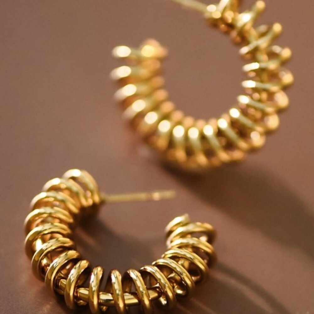 Gold Coil Hoops